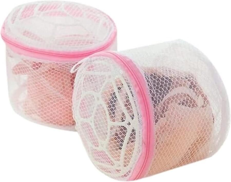 Wasmand Set Waszakken Ondergoed Kleding Beschermen Verdikt Mesh Materiaal 2 Stuks Wit