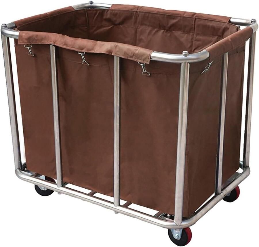 Wasmand Trolley Waswagen Efficiënt Wassen Grote Capaciteit 440 Lbs Bruin