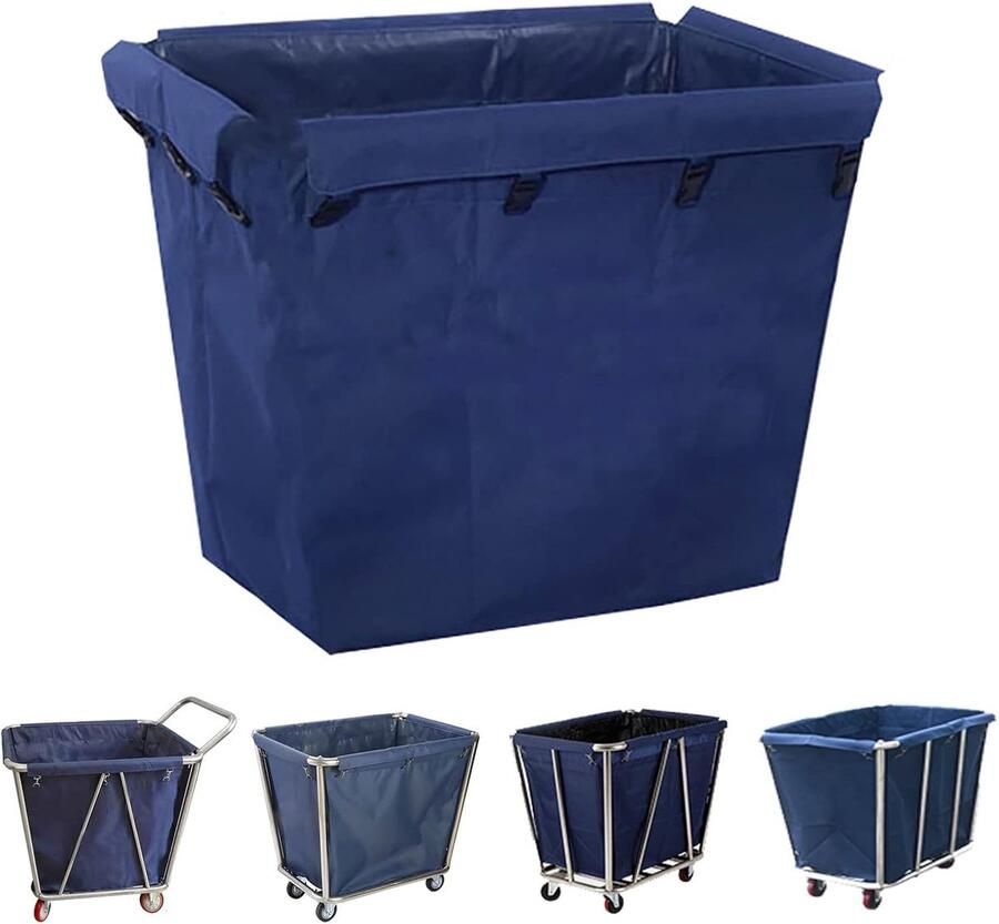 Wasmand Voering Opbergzak Kleding Sorteren Waterdicht Oxford 82x55x65cm Blauw