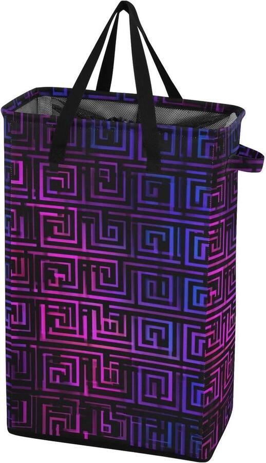 Wasmand Vuile kleding mand Kleding opbergen Waterdicht Oxford stof 48 liter capaciteit Roze Zwart