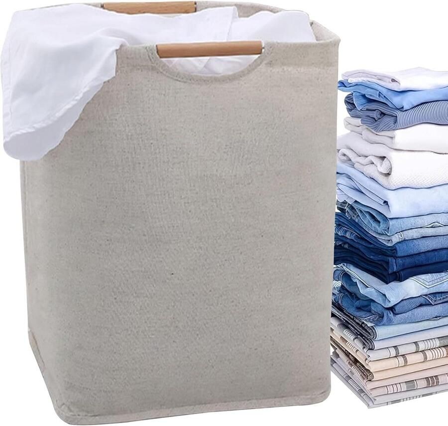 Wasmand Vuile kledingmand Opvouwbaar Kleding Organiseren Sterk Koolstofstaal Frame 58L Grijs