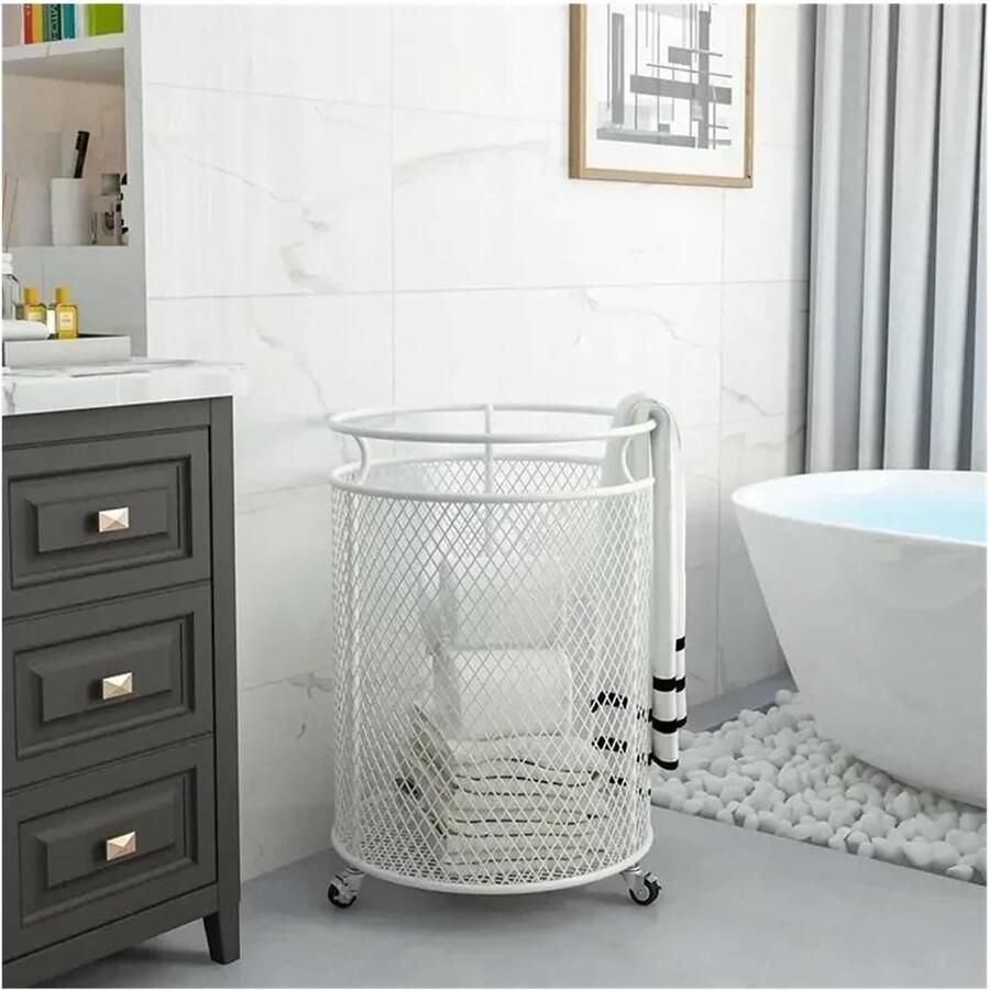 Wasmand Vuile kleren mand Kleding opbergen Verhoogd ontwerp One Size Wit
