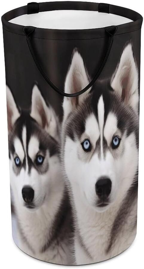 Wasmand Vuile kleren mand Kleding Opbergen Waterdicht Vochtbestendig 40x69cm Husky Hond