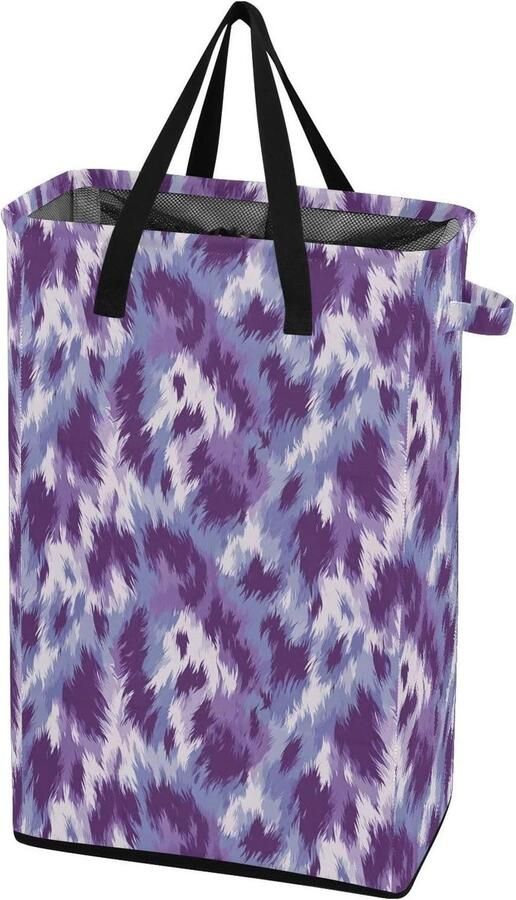 Wasmand Vuilnisbak Kleding Opbergen Waterdicht Oxford Stof 48 Liter Dierenbont Paars - Foto 1