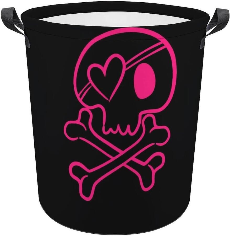 Wasmand Vuilnisbak Kleding Opbergen Waterdichte Coating 44x35cm Roze
