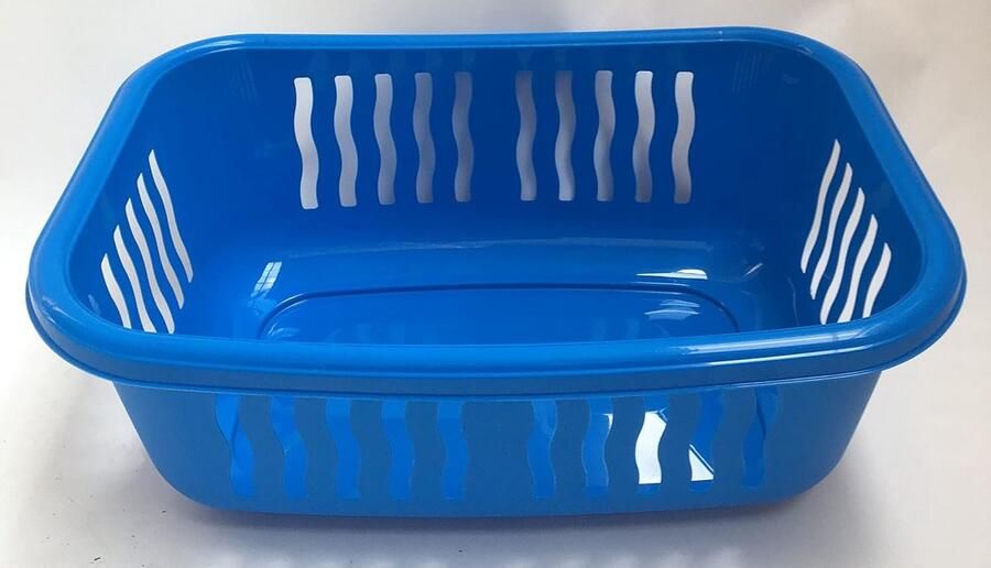 Wasmand Wasbox Kledingmand Sorteren Wasgoed Stapelbaar Ontwerp 56x38x21cm Blauw