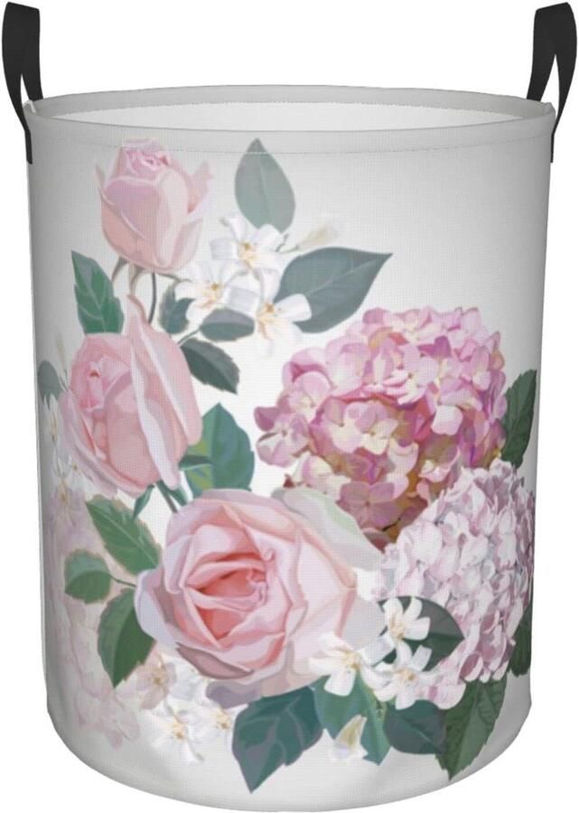 Wasmand Waszak Opvouwbaar Kleding Opbergen Sterk Oxford Doek 16.5 x 13.8 inch Roze Hortensia