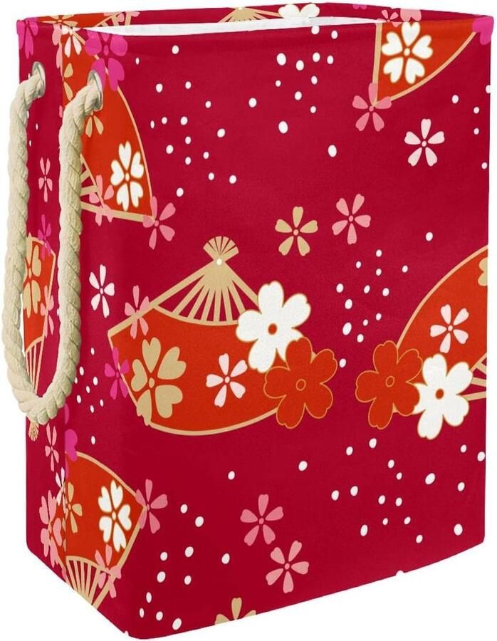 Wasmand Waterdicht Kledingmand Opvouwbaar Kleding Opbergen Met Stevige Handvatten 49x30x40.5 cm Meerkleurig