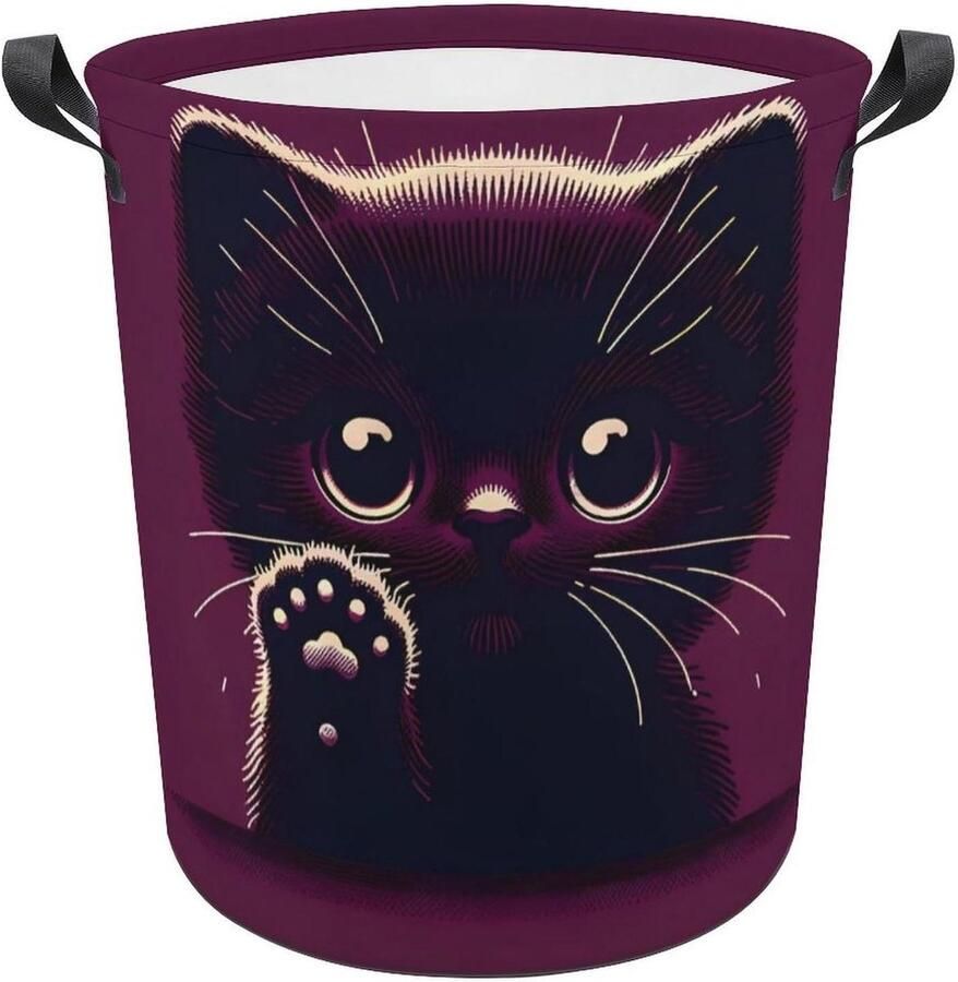 Wasmand Zwart Kledingmand Vuile Was Kleding Opbergen Waterdicht Oxford Doek 34x42 cm Zwart