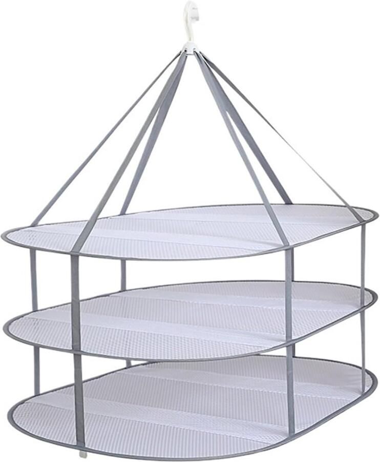 Wasnet Kleding Drogen Droogmand Opvouwbaar Gevoelige Stoffen Drogen Meerlaags Ventilatie Net 61 x 78 cm Grijs