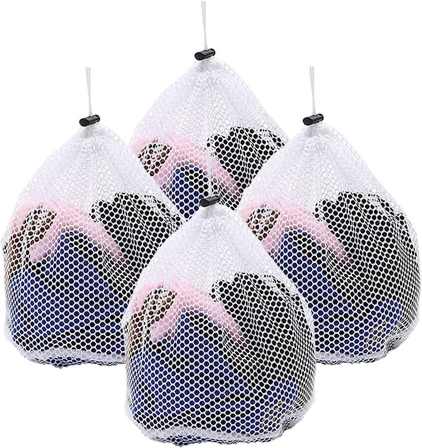 Wasnet Set Waszakken Kleding Beschermen Robuust Ontwerp 4 Delig Wit