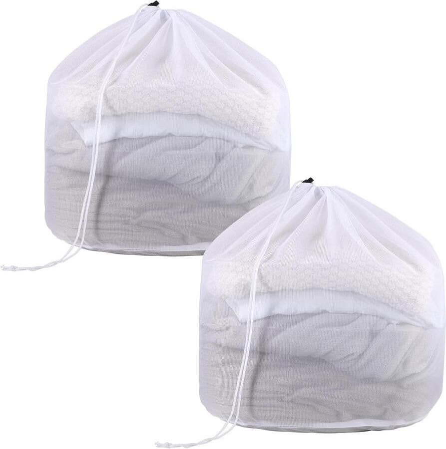Wasnet voor wasmachine 2 stuks 50 x 60 cm herbruikbaar waszak voor ondergoed beddengoed babykleding en sokken