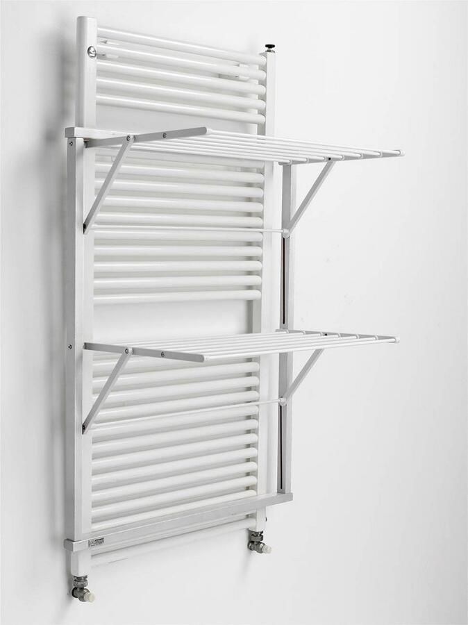 Wasrek voor radiator Inklapbaar droogrek Was drogen Eenvoudig te bevestigen 10 meter lijn Wit