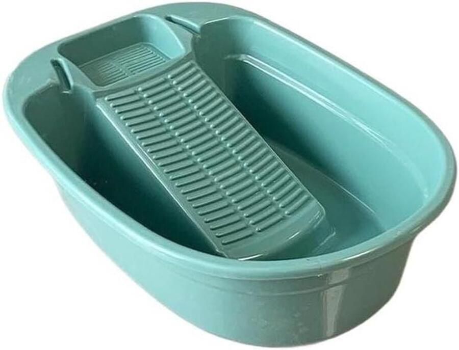 Wastobbe met wasbord Handwas set Handmatig wassen Geïntegreerde wasbak XL formaat Groen