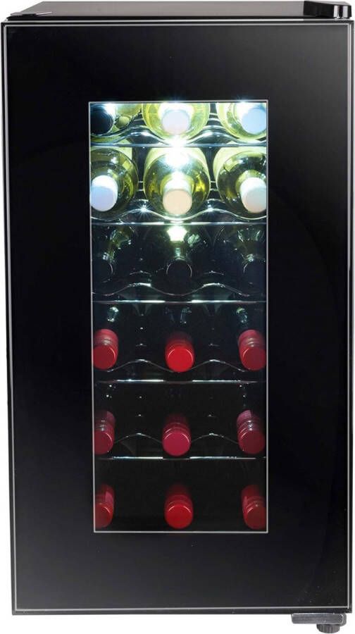 Wijnklimaatkast Elegante Wijnkoelkast met 18-Flessen Capaciteit Instelbare Temperatuur Glazen Deur Binnenverlichting en Geruisloze Werking 11 °C Tot 22 °C 230 V - Foto 1