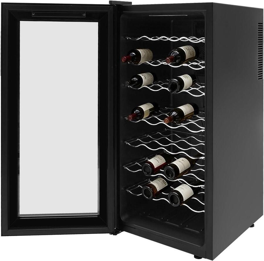 Wijnkoelkast Drankenkoeler Flessenkoeler Dranken Koelen Trillingsvrij 32 flessen Zwart