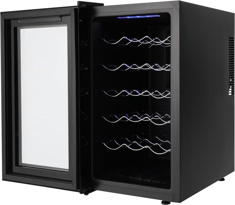Wijnkoelkast Wijnkast Kleine Wijnkoeler Wijn Opslaan Intelligente Temperatuurregeling 46 liter Zwart - Foto 1