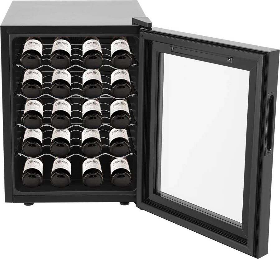 Yoin wijnkoeler Wijnkoelkast Wijnklimaatkast Wijnkoelkasten 20 flessen 48 L LED display Zwart 12 tot 18º instellen