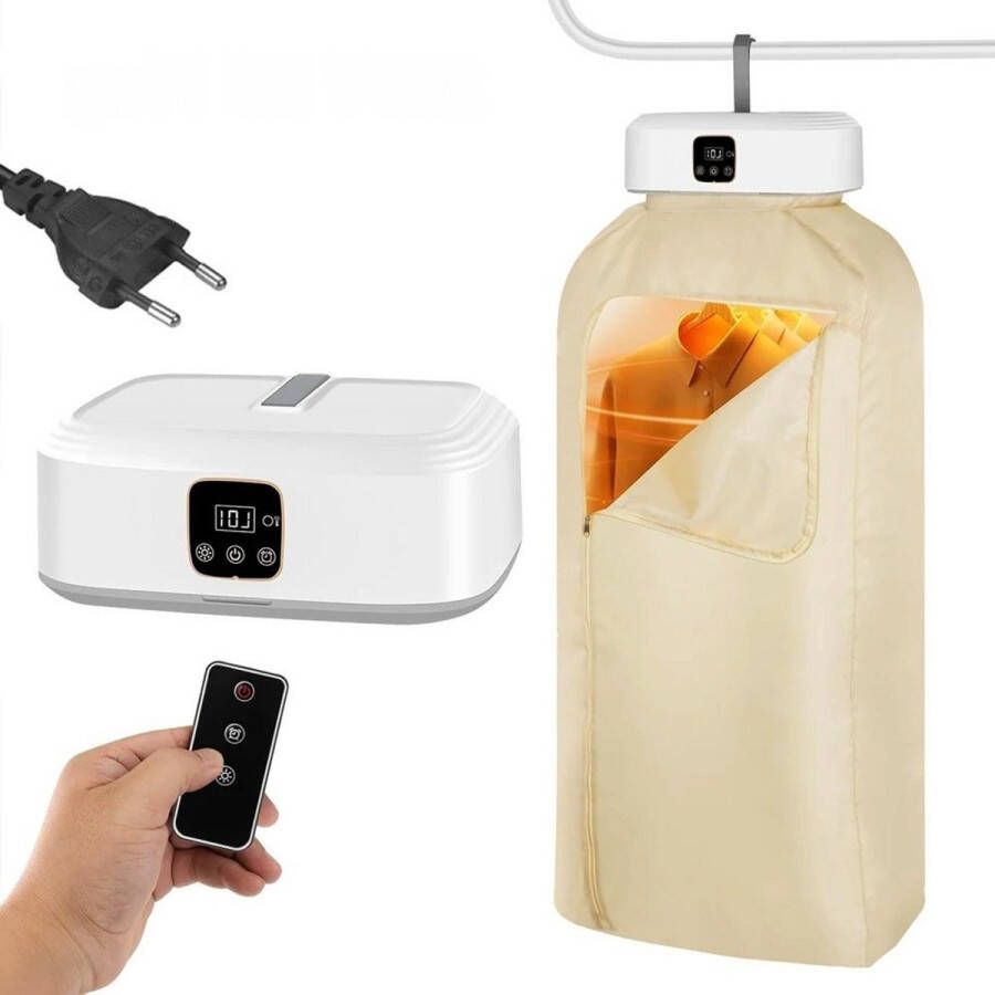 YOLO SHOP Draagbare wasdroger warmtepompdroger EU-stekker (220 V) Opvouwbare UV-sterilisatie Afstandsbediening Wit