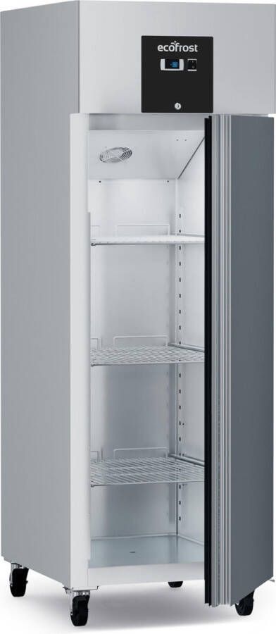Ecofrost Vrieskast 600L RVS -15°C -20°C Statisch + Ventilator Wielen 680x810x2010mm