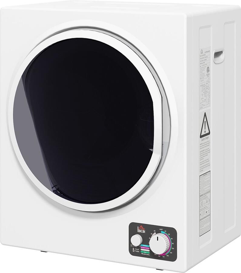 ECTEATOY Mini Wasdroger 4 kg Luchtafvoerdroger met 4 Programma's 2 warmtestanden 850 W Sterilisatie tot 65°C Wit