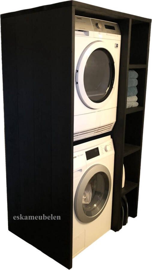 èSKa Meubelen Wasmachine ombouw op elkaar voor 2 machines en 4 legplankjes