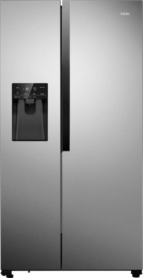 ETNA AKV578IRVS Amerikaanse koelkast Water- en ijsdispenser met reservoir No Frost RVS
