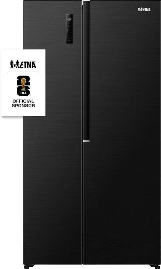 ETNA AKV6178ZWA Amerikaanse koelkast No-Frost 178 cm hoog 544 liter Energielabel C Invriesvermogen 12 kg 24u Geluidsniveau 37 dB LED Display SuperCool FastFreeze Deuralarm Interter Compressor Multi Airflow Energy Saving