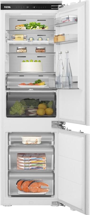 ETNA KCD8178DNF Koel-vriescombinatie Energielabel D 34dB (A) Metal Tech Cooling No Frost Multi-Air Flow CoolFresh SmartZone Super Cool Fast Freeze Inverter Compressor ConnectLife 252 Liter