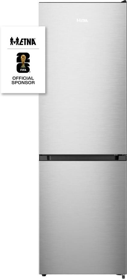 ETNA KCV587NRVS Koel-vriescombinatie 187cm Hoog Vrijstaand RVS Energielabel A 304l Super Freeze 35 dB LED verlichting