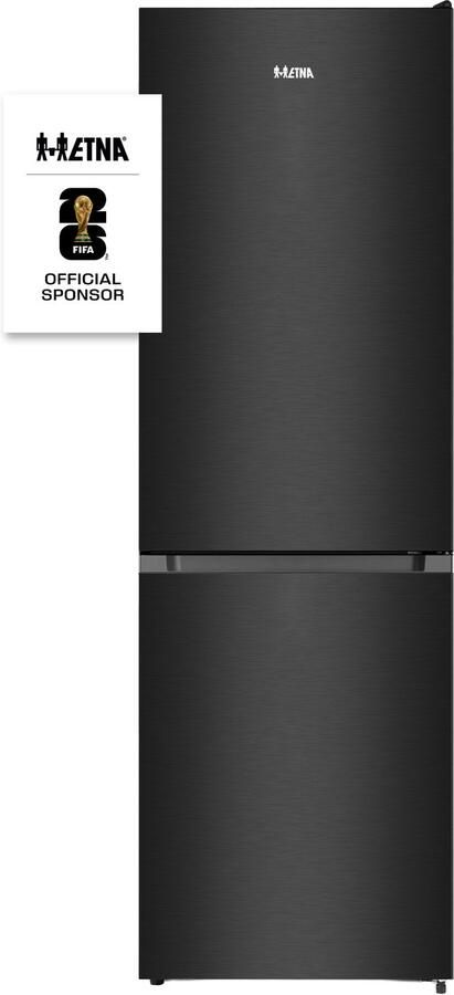 ETNA KCV587NZWA Koel-vriescombinatie 187cm Hoog Vrijstaand Zwart Energielabel A 304l Super Freeze 35 dB LED verlichting