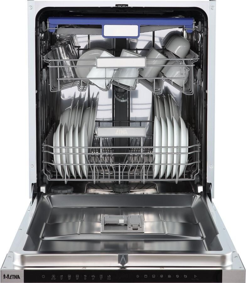 ETNA VW540A Inbouw vaatwasser RVS 60 cm Flexibele derde lade LED display Energieklasse A Vloerprojectie 8 programma's