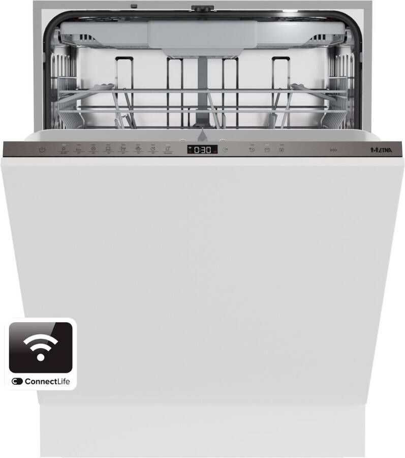 ETNA VW342CP – Volledig geïntegreerde vaatwasser – 16 couverts – Energieklasse A -10% – 42 dB – Nachtprogramma – ConnectLife – Automatische deuropening – 60 cm