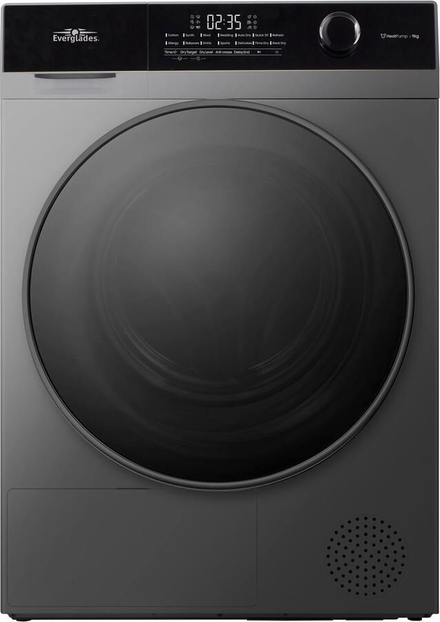 Everglades EVHP9066CG Warmtepompdroger Titanium Gray C-Klasse 9KG 15 Programma's 5 Jaar Garantie