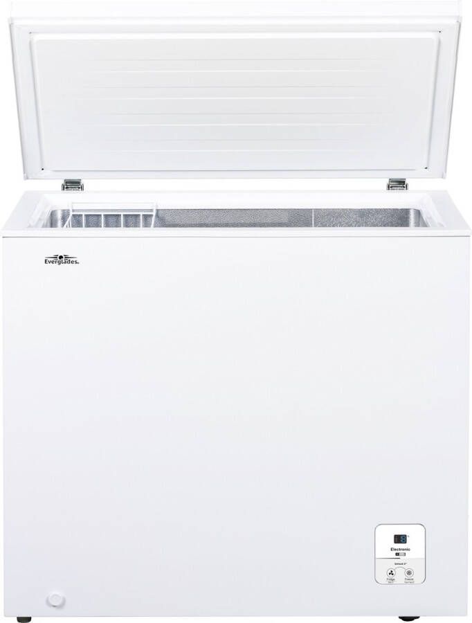 Everglades EVFR5202 Vrieskist 191 Liter E Klasse Digitaal Koelfunctie Wit 5 jaar Garantie