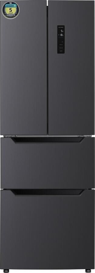 Exquisit FD436-040DGD French Door – 320 L – Koel-vriescombinatie – 39 dB – 63 5 cm breed – Metal Dark Grey