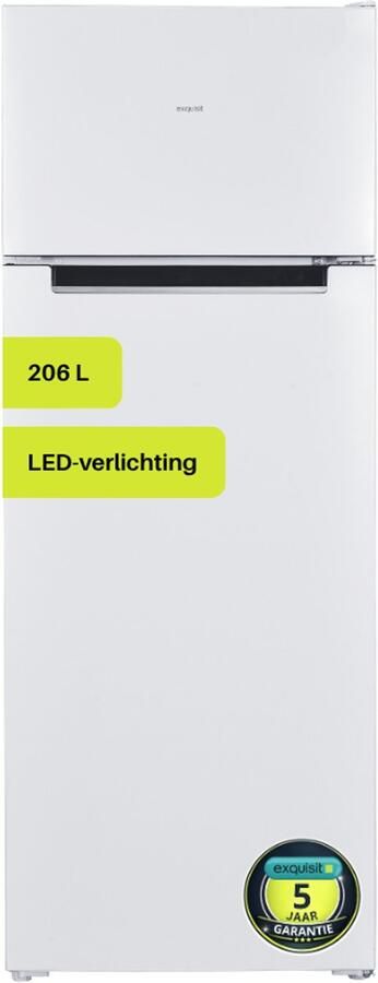 Exquisit KGC270-45-040EW Koel-vriescombinatie 4* Vriesgedeelte 5 Jaar Garantie 206 Liter 40dB Wit