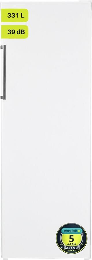 Exquisit KS350-V-H-040DW Kastmodel Koelkast 5 Jaar Garantie RVS Handgreep 331 Liter 39dB Wit