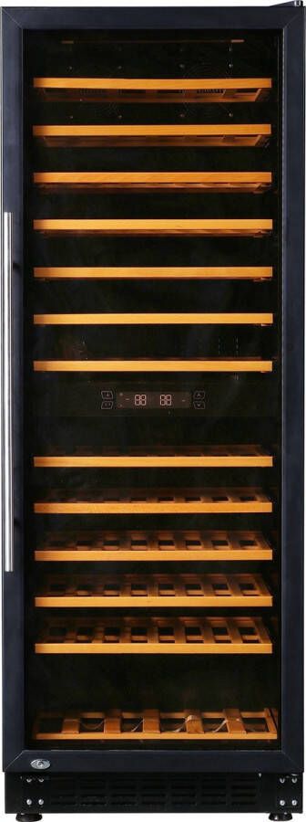 Exquisit GCWK320 Wijnkoelkast Houten planken 2 Zones Wijnklimaatkast 92 flessen Wijnkoeler
