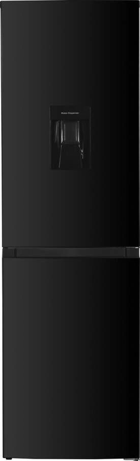 Exquisit KGC245-80-NF-W-040DB Vrijstaande Koel-vriescombinatie Waterdispenser 5 Jaar Garantie 245 Liter No-Frost D KLasse Zwart