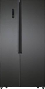 Exquisit SBS135-4XA+DUNKEL Amerikaanse koelkast Met Display No Frost 436 Liter Dark Inox