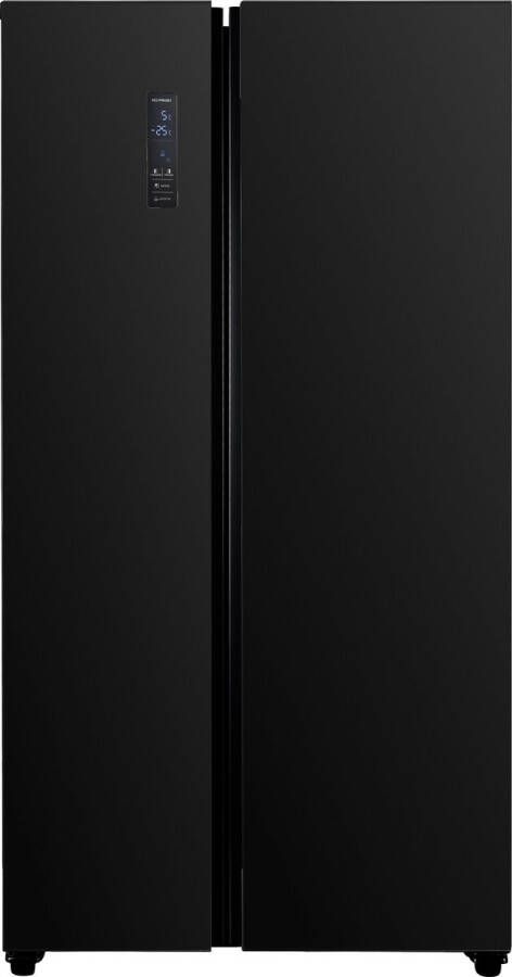 Exquisit SBS236-041EB 2+3 jaar garantie Amerikaanse koelkast Total No Frost Met Display 442 Liter 40 dB Super Freeze functie Zwart