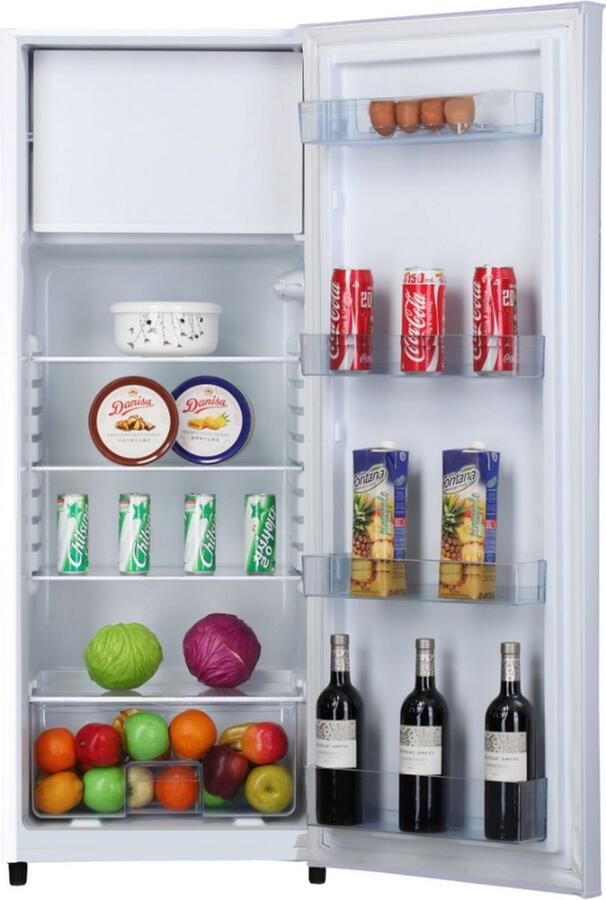 Fagor FAF5212 Koelkast Vrijstaand 218L met Vriesvak 4 Stille Koelkast 41 dB Compacte Koelkast met LED Verlichting Wit Omkeerbare Deur Label E Hoogte 141 cm