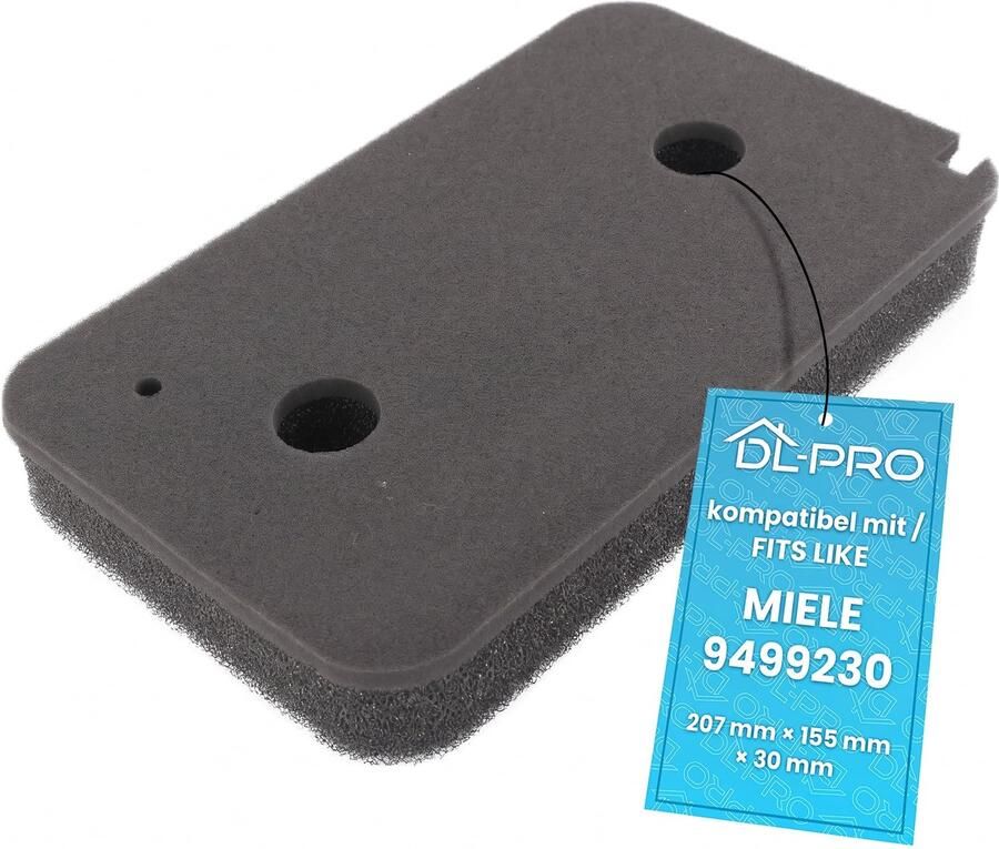 Filter schuimfilter geschikt als 9499230 207 x 155 x 28 mm sokkelfilter voor warmtewisselaar droger warmtepompdroger