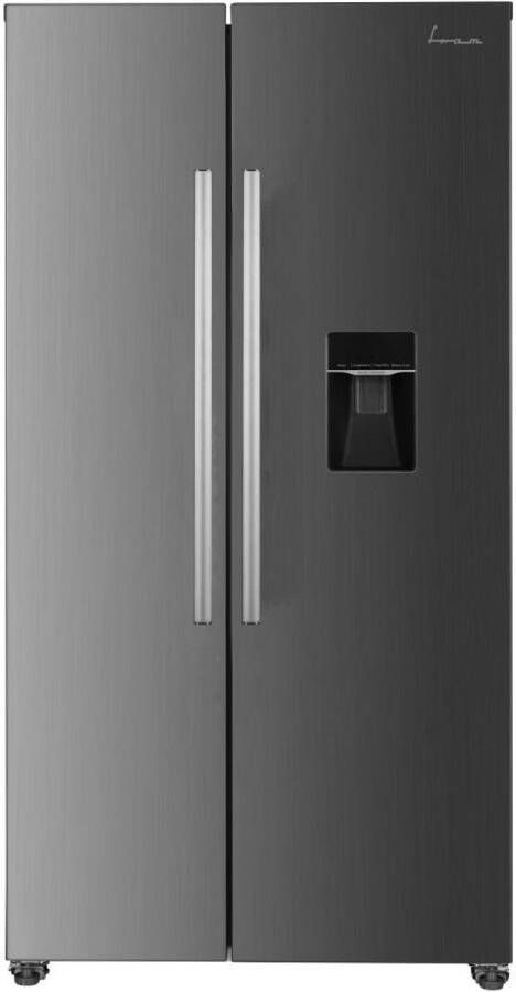 Fram Koelvriescombinatie met Waterdispenser Full No Frost Amerikaanse Koelkast 439 Liter LED-display met Touch-bediening 5 Jaar Garantie Antraciet