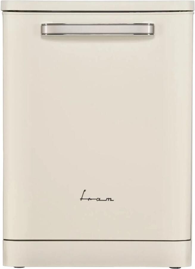 Fram FDW-VRR606BGE – Vrijstaand Vaatwasser – 12 Standen – 6 Wasprogramma s – Retro Design – LED-Display – Halve Belading – AquaStop – 5 Jaar Garantie – Crème