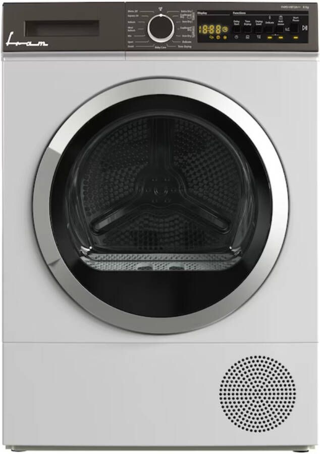 Fram Warmtepompdroger 8 KG Wasdroger met Energielabel A++ 15 Programma's LED display 5 Jaar Garantie Wit