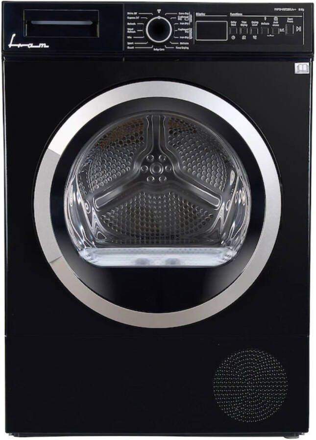 Fram Warmtepompdroger 8 KG Wasdroger met Energielabel A++ 15 Programma's LED display 5 Jaar Garantie Zwart