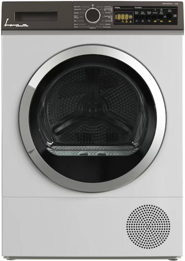 Fram FHPD-V9T2A++ Wasdroger Warmtepompdroger- 9 kg 15 Droogprogramma's LED display Uitgestelde start – Kinderslot – 5 Jaar Garantie – Wit