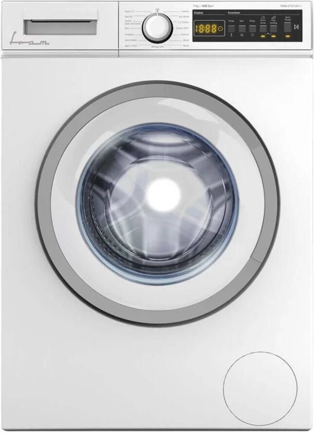 Fram FWM-V712T2D Wasmachine – 7 kg – 15 Wasprogramma s – LED Display – 1200 RPM – Allergieprogramma – Anti Kreuk – Kinderslot – 5 Jaar Garantie – Wit